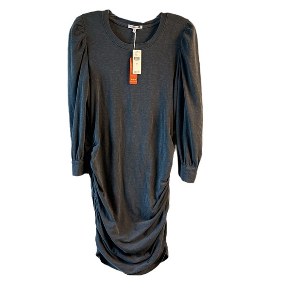 NWT Anthropologie Sundry ruched gray mini dress - Picture 9 of 14